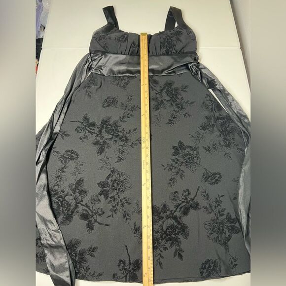 Dressbarn Collection Dress Size 10 Black Tulle Evening Tie Waist - Picture 7 of 16